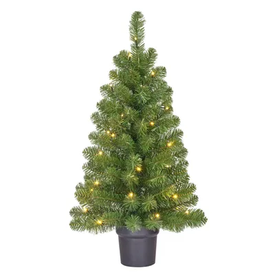Produktbild von Black Box Trees Norton Künstlicher Weihnachtsbaum im Pflanztopf mit LED-Beleuchtung - H90 x Ø50 cm - Grün
