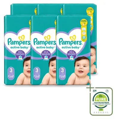 Immagine prodotto di 6 pannolini Pampers Active Baby, taglia 3, 6-10 kg - confezione grande - 6 pezzi