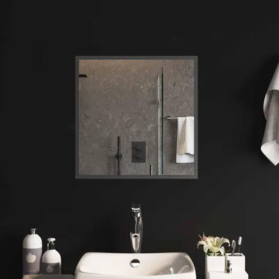 Image de Miroir de salle de bain LED, transparent, 50 x 50 cm, en verre trempé