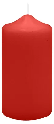Produktbild von Spitzkopf Stumpen Kerzen Weihnachtsrot 12 x Ø 6 cm, 12 Stück