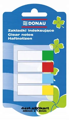 Obrázek produktu pro Donau indexovací záložky poloprůhledné odolné 12x45mm