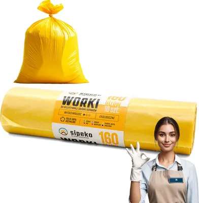 Obrázok produktu pre Vložky do koša 160l žlté LDPE a'10 kusov