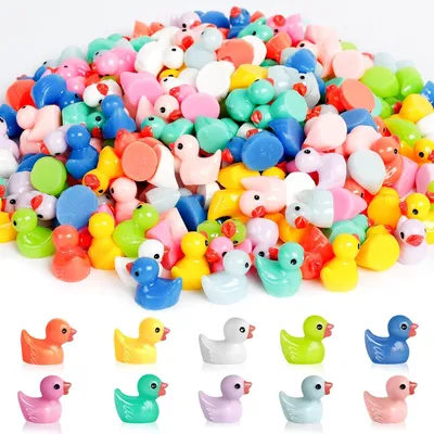 Image de Petites figurines de canards en résine, 200 pièces, 10 couleurs, pour jardin et décoration
