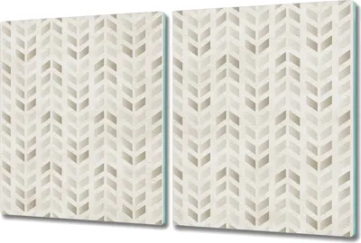 Produktbild von Glas-Herdabdeckplatte Glaskeramikkochfeld-Abdeckung Spritzschutz - 2x 40x52 cm - Goldvektoren weiß
