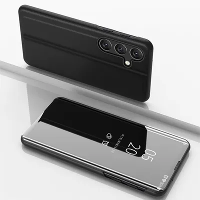 Zdjęcie produktu dla Clear View Case etui do Samsung Galaxy S24 FE pokrowiec z klapką - czarne