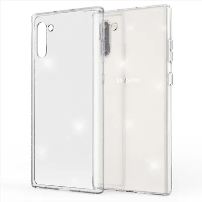 Produktbild von NALIA Glitzer Handyhülle für Samsung Galaxy Note10 Hülle, Bling Silikon Handyhülle Transparent