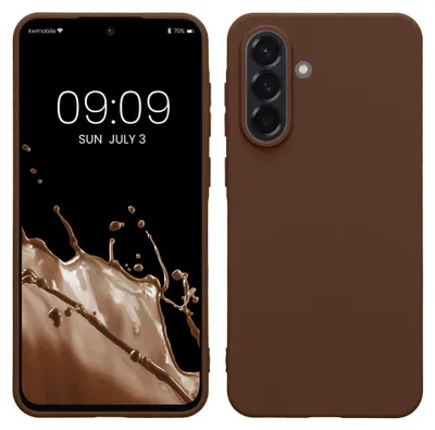 Produktbild von kwmobile Hülle für Samsung Galaxy A56 5G TPU Case - Handyhülle unterstützt kabelloses Laden, flexible Schutzhülle, gummiertes Cover in Chocolate