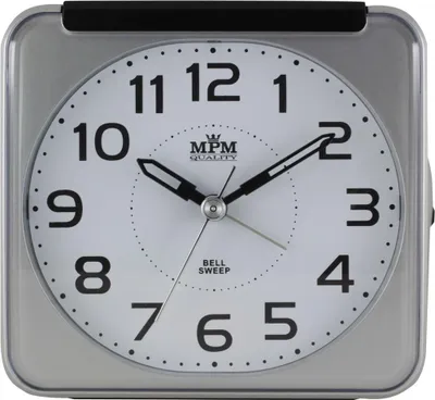 Produktbild von MPM-Quality Wecker rund 108 mm Kunststoff Silber/Schwarz