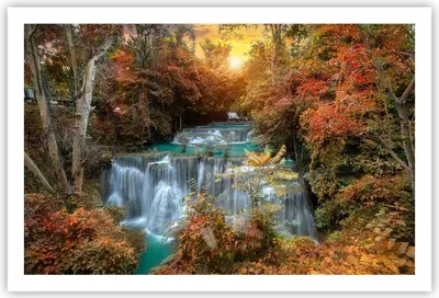 Produktbild von Poster - Poster ohne Rahmen - Park Wasserfall Wasser - 91,5x61 cm - Wand Bild - Wanddeko - Wandbilder - Kunstposter - Wandposter - Bilder - Kunstdruck - Wanddekoration - Wandbild - P2XAA91x61-3995