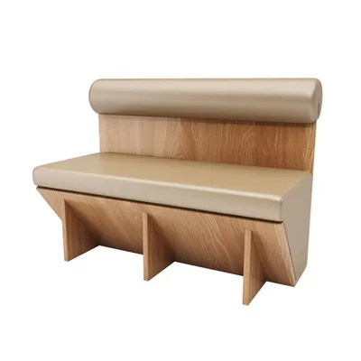 A studio shot of a modern bench.