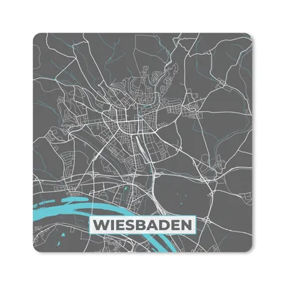 Produktbild von MuchoWow® Mauspad Mousepad Stadtplan - Deutschland - Blau - Wiesbaden - Karte 30x30 cm - Mousepads - Maus Mat - Pad - Mausunterlage - Gaming