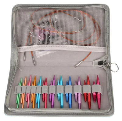 Productafbeelding van Inovra- Rondbreinaaldenset verwisselbaar - 3 tot 8 mm - Lichtgewicht Aluminium - Opbergtas - Duurzaam - Comfortabele grip - Breinaalden