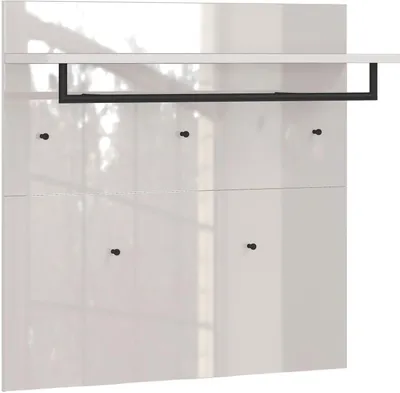Produktbild von Garderobenpaneel - 97 x 96 cm - Creme - 5 Haken - mit Hutablage