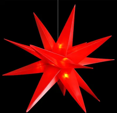 Produktbild von LEX LED 3D Leuchtstern 25cm ROT 15 LED warmweiss