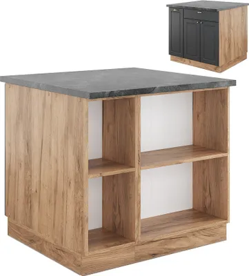 Produktbild von Kücheninsel Vicco Fame-Line Anthrazit Landhaus/Goldkraft Eiche 90 cm mit Schublade, ohne Arbeitsplatte, Model 38720