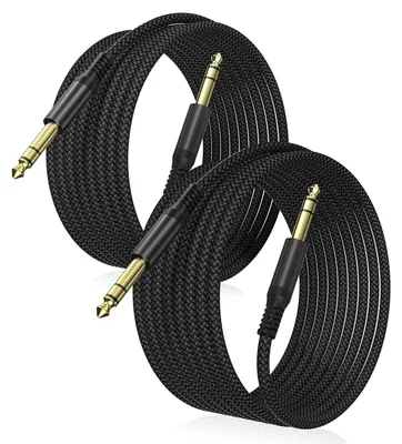 Obrázok produktu pre Zosilnený gitarový kábel, 9 metrov, 6,35 mm TRS, konektor Jack (samec)