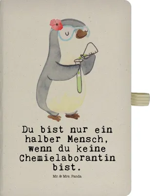 Produktbild von Mr. & Mrs. Panda Schreibheft Chemielaborantin Herz - Transparent - Geschenk, din a5 kladde, Studium, Journal, Beruf, Spruch, Forschung, Tagebuch, notizbuch, Skizzenbuch