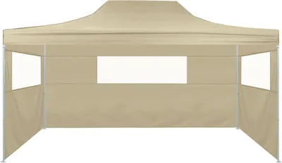 Produktbild von " "Garten-Pavillon Wasserdicht Design - Profi-Partyzelt/ Festzelt - Faltbar mit 3 Seitenwänden 3×4m Stahl Creme NeuMöbel 7433105