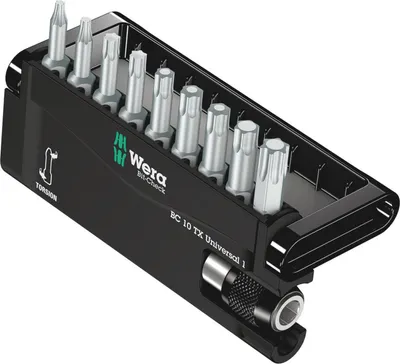 Zdjęcie produktu dla Wera 05056164001, 9 szt., Torx, TX10, TX15, TX20, TX25, TX27, TX30, TX40, TX8, TX9, 1 x 1/4" x 51 mm 1 x TX 8 x 25 mm 1 x TX 9 x 25 mm 1 x TX 10 x 25 mm 1 x TX 15 x 25 mm 1 x TX 20 x..., CE, GS, DVE, 25,4 / 4 mm (1 / 4")