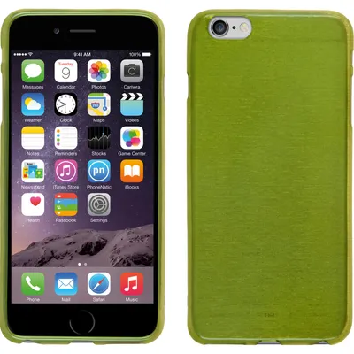 Produktbild von PhoneNatic Case kompatibel mit Apple iPhone 6 Plus / 6s Plus - pastellgrün Silikon Hülle brushed + 2 Schutzfolien