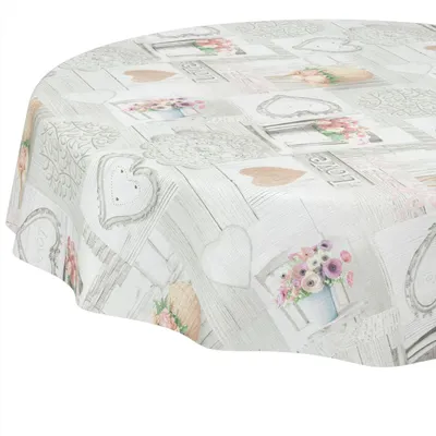 Productafbeelding van Tafelzeil 140 cm, rond, bloemen, voor buiten