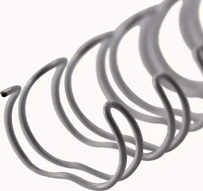 Produktbild von Drahtbinderücken 3:1, weiß, 9,5 mm, 34 Ringe, 100 Stück, für ca. 75 Blatt – Metallringbindung, Spiralbindung, Ringbindung