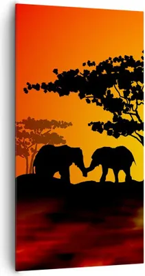 Produktbild von Bild auf Leinwand - Leinwandbild - Tiere Safari Savanne Giraffe - 65x120cm - Wand Bild - Wanddeko - Leinwanddruck - Bilder - Kunstdruck - Wanddekoration - Leinwand bilder - Wandkunst - PA65x120-0539