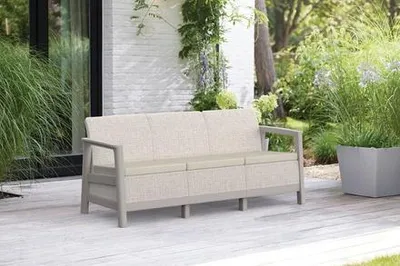 Productafbeelding van Keter Scandi driezitsbank, beige en grijs