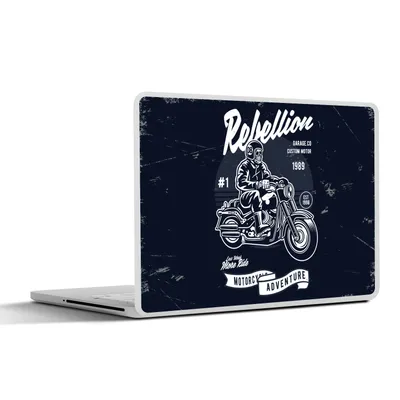 Produktbild von MuchoWow® Laptop Aufkleber Sticker Cover Motorrad - Männer - Vintage 40x30 cm - Laptop Dekoration - Selbstklebend