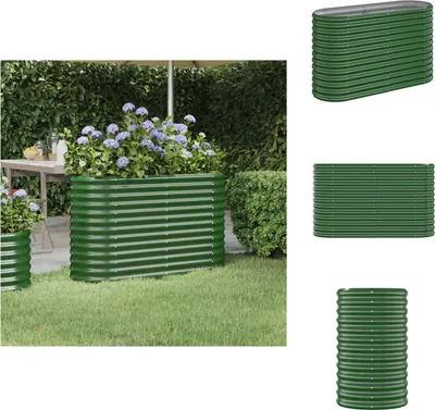 Zdjęcie produktu dla vidaXL Podwyższona grządka Stal malowana proszkowo 114x40x68 cm Zielony - Donice i doniczki