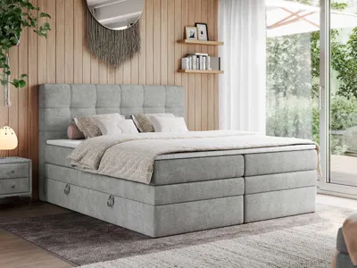Produktbild von Boxspringbett, Polsterbett, Bett, Schlafzimmer - ERNI-KING - 160 x 200 cm - Hellgrau - H4