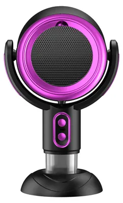 A close-up studio shot of a portable mini exhaust fan.