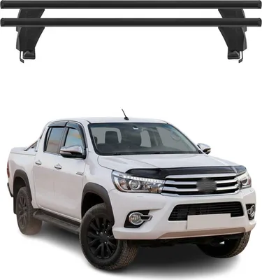Image de Menabo Barres de toit Transversales pour Toyota Hilux 2011-2015 Noir ABE 2x