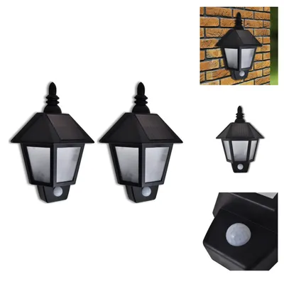 Immagine prodotto di vidaXL Luci solari da parete con rilevatore di movimento 2 pezzi - Illuminazione esterna