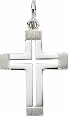 Produktbild von JOBO Anhänger Kreuz 585 Gold Weißgold teilmattiert