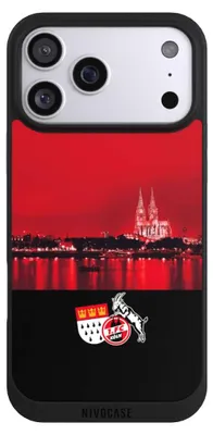 Produktbild von NIVOCASE Handyhülle für Apple iPhone 17 Pro Max  Hülle NIVOpure Case Schwarz 1. FC Köln Offizielles Lizenzprodukt Skyline