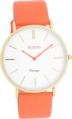 Produktbild von Oozoo Damen Armbanduhr orange Analog Vintage Series Lederarmband D2UOC20318