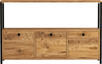 Immagine prodotto di Credenza in legno "Nero" - 120 x 30 x 75 cm - Pino nero Atlantic
