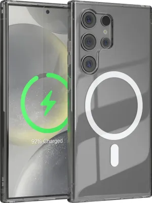 Produktbild von EAZY CASE Clear MagSafe Case für Samsung Galaxy S24 Ultra, Qi-Charging, Silikon mit Kameraschutz, Bumper Case in Transparent