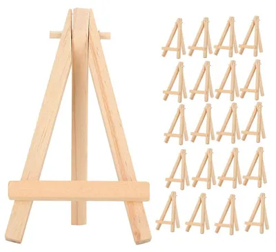 Produktbild von Set aus 20 Mini Holzstaffeleien - Ideal für Dekoration und Ausstellung