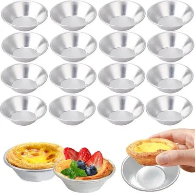 Produktbild von Aluminiumfolie Eiercakeformen - Herstellbare mit Antihaftbeschichtung - 7 cm