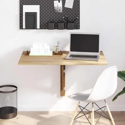 Produktbild von vidaXL Klapptisch Holzwerkstoff Eiche 100x60 cm wandmontiert bis 20 kg
