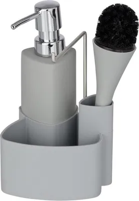 Produktbild von Famanu Geschirrspüler mit Spülmittelspender, Spülbürste und Halter - Soft-Touch Keramik