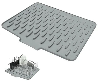 Silikon-Abtropfmatte 40×32 cm, grau, rutschfest, hitzebeständig