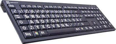 Produktbild von Logickeyboard XL Print, USB, QWERTZ, verkabelt, Schwarz, 1,5 m, 2 Stück