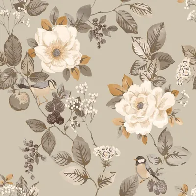 Immagine prodotto di Belgravia - Carta da parati "Bramble", floreale AG3584 (10 m x 0,5 m) (Beige)
