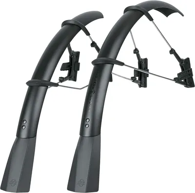 Zdjęcie produktu dla SKS GERMANY RACEBLADE PRO & RACEBLADE LONG zestaw błotników, akcesoria rowerowe do rowerów szosowych (osłona koła z szybkozłączką, regulowane rozpórki, lekki i bardzo długi spojler)