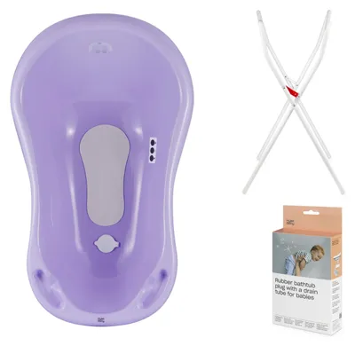 Immagine prodotto di Vasca da bagno per bambini, supporto, scarico - Viola