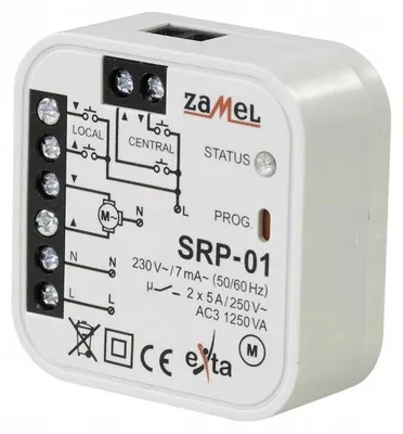 Zdjęcie produktu dla Sterownik rolet dopuszkowy przewodowy 5A AC-3 230V 0-2min SRP-01 EXT10000126