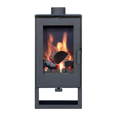 Produktbild von Kaminofen holzofen ALAZ K8M Schwarz 9 kW, Kamin Heizofen Dauerbrandofen Holzofen, Кaminholz Hüttenofen, Кaminfeuer, Briketts Kamin, Fireplace Wood